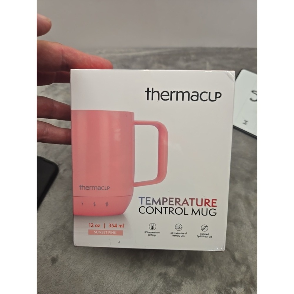 Thermacup Temperature Control 12oz Sunset Pink Smart Coffee Cup TM110CUPPNSUN